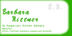 barbara mittner business card